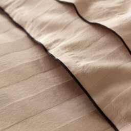 Victor Striped Washed Cotton Satin 300 Thread Count Duvet Cover - thumbnail 3