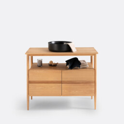 Laval Oak Veneer Bathroom Vanity Unit - thumbnail 4
