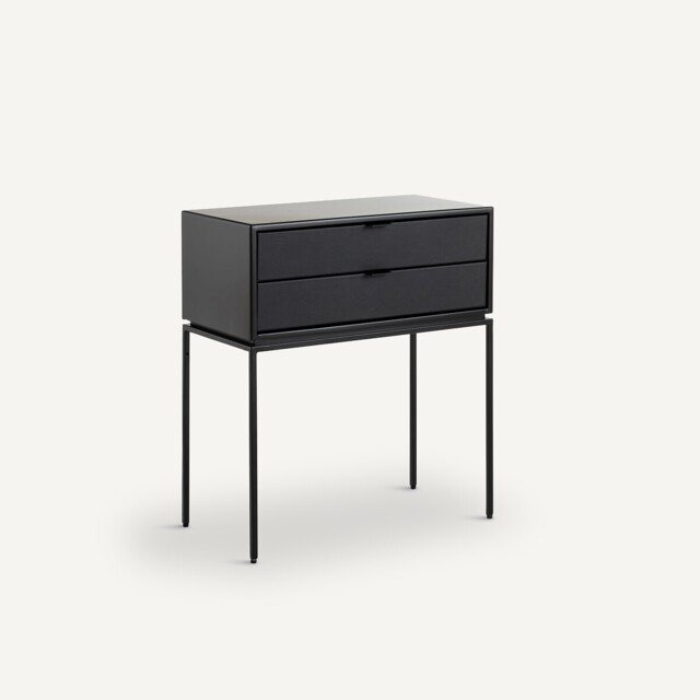 Réalto Metal & Leather Bedside Table - image 1
