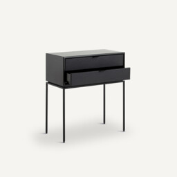 Réalto Metal & Leather Bedside Table - thumbnail 3