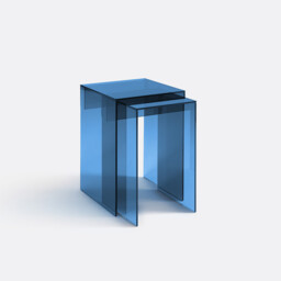Set of 2 Mendo Side Tables in Tempered Glass