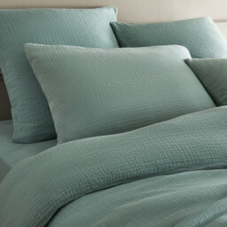 Yafa Organic Cotton Muslin Duvet Cover - thumbnail 3