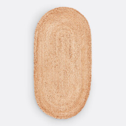 Aftas Oval Jute Bedside Rug - thumbnail 2