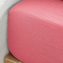 Kumla Plain Cotton Muslin Fitted Sheet with 30cm Flap - thumbnail 2