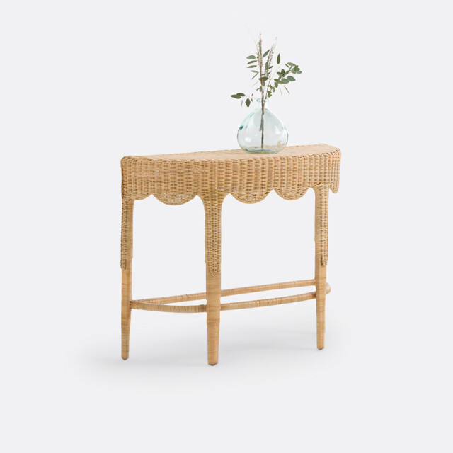 Loama Braided Rattan Console Table - image 1