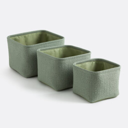 Set of 3 Itang Embossed Fabric Baskets