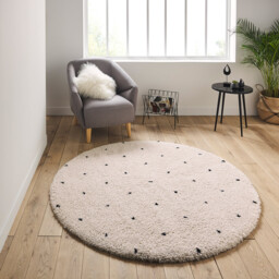 Ava Berber-Style Round Rug in Polka Dot - thumbnail 4