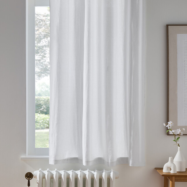 Onega Washed Linen Radiator Curtain with Eyelets - image 1