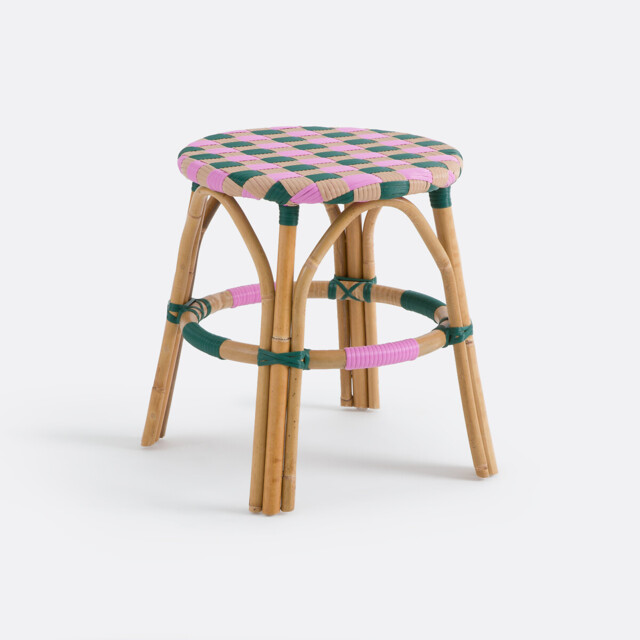 Bianca Stool in Natural Rattan and Woven Resin - image 1