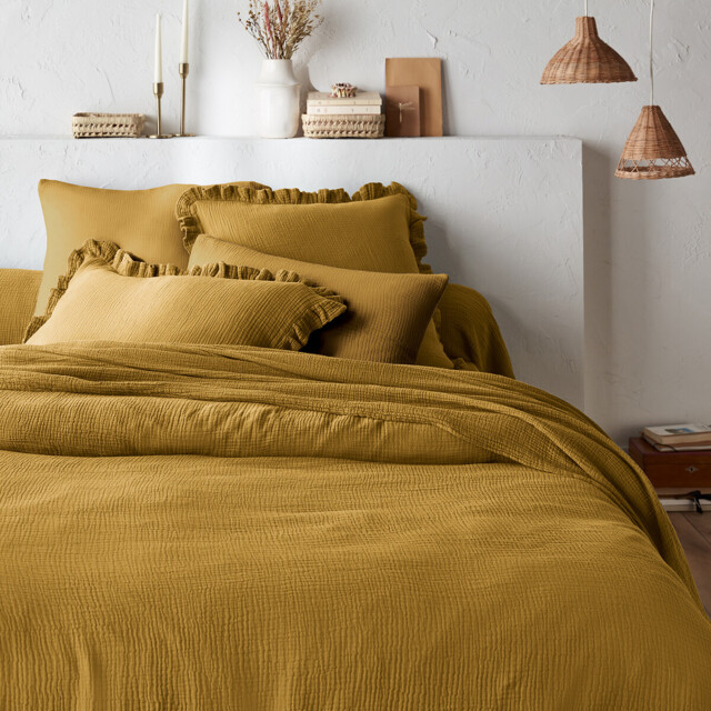 Kumla Plain Cotton Muslin Duvet Cover - image 1