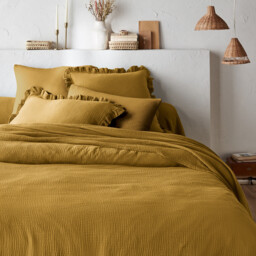 Kumla Plain Cotton Muslin Duvet Cover - thumbnail 1