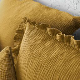 Kumla Plain Cotton Muslin Duvet Cover - thumbnail 3