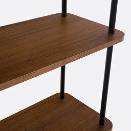 Kerrie Asymmetric Bookcase in Walnut Veneer and Steel - thumbnail 4