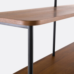 Kerrie Asymmetric Bookcase in Walnut Veneer and Steel - thumbnail 3