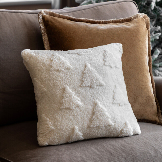 Winterglow Christmas Tree Sherpa Cushion