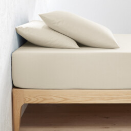 Scenario Plain Organic Cotton Percale Fitted Sheet - thumbnail 1