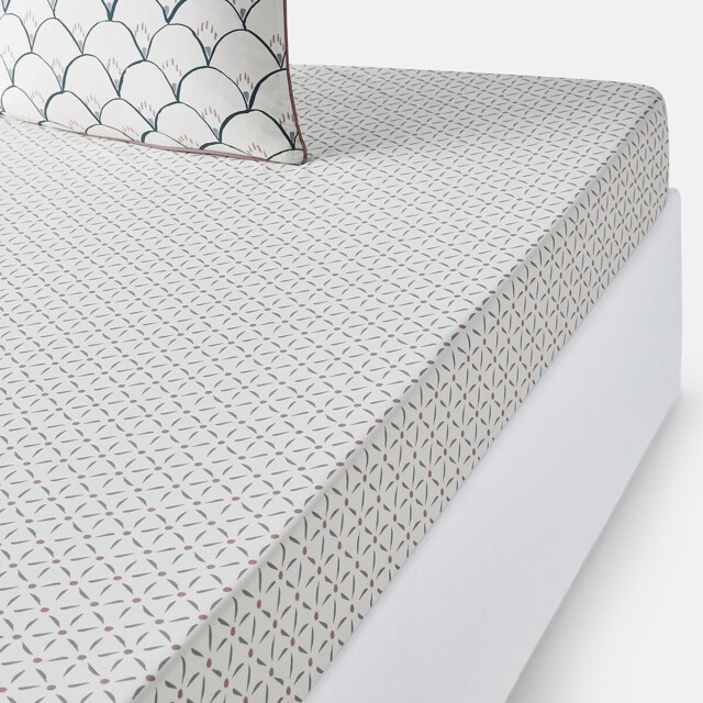 Elka Graphic 100% Cotton Percale 200 Thread Count Fitted Sheet