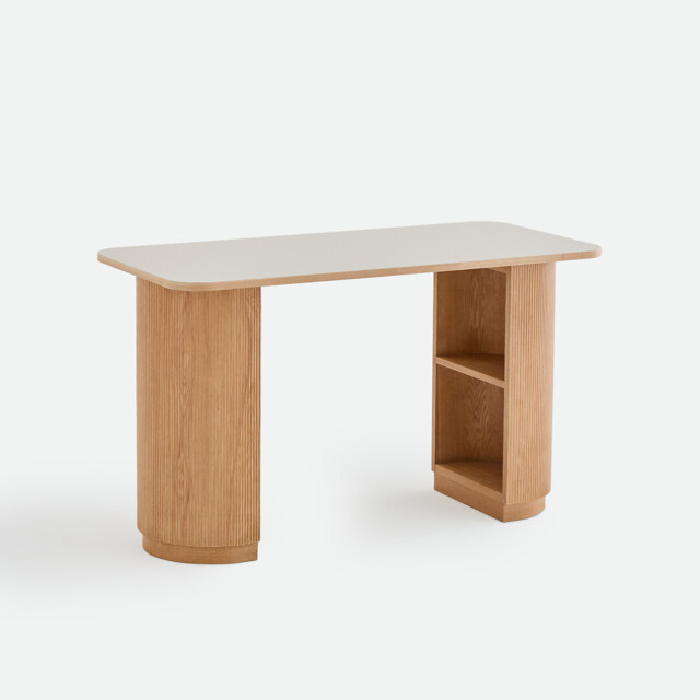 Fratti Desk with Storage with Fluted Legs - image 1
