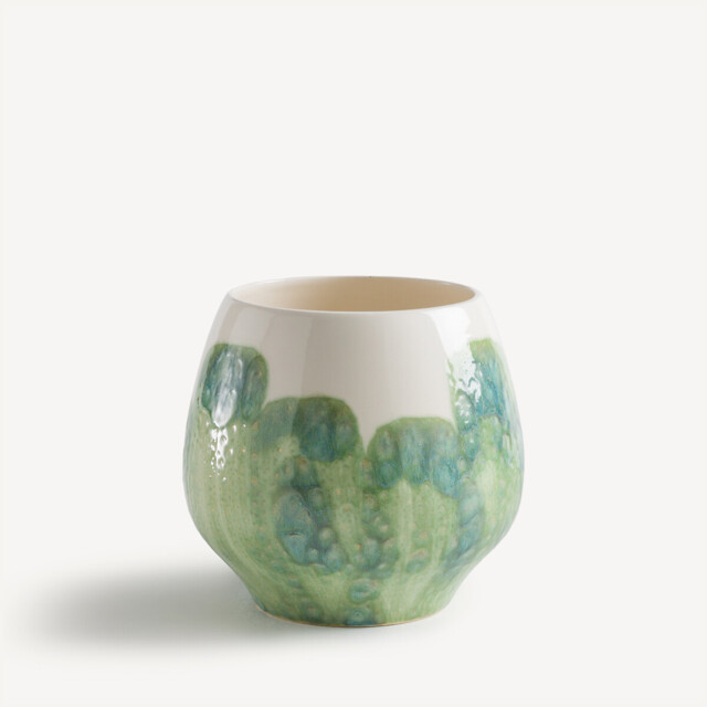 Winga Hand-Painted Glazed Earthenware Vase - image 1