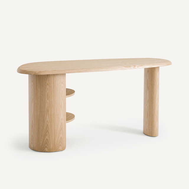 Smith Desk with Organic Shape in Oak Veneer - image 1