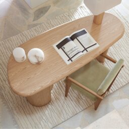 Smith Desk with Organic Shape in Oak Veneer - thumbnail 3