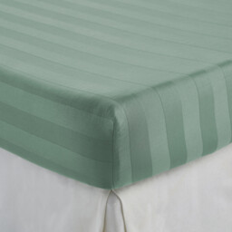 Victor Striped Washed Cotton Satin 300 Thread Count Fitted Sheet - thumbnail 2
