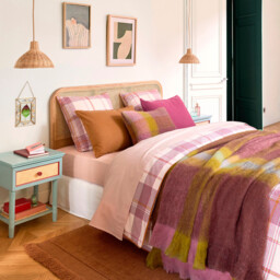 Madara Solid Oak, Oak Veneer and Rattan Cane Headboard - thumbnail 2