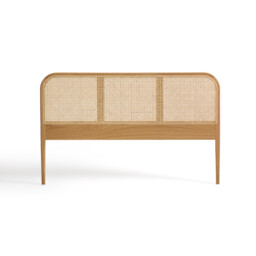 Madara Solid Oak, Oak Veneer and Rattan Cane Headboard - thumbnail 3