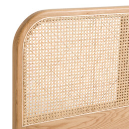 Madara Solid Oak, Oak Veneer and Rattan Cane Headboard - thumbnail 4