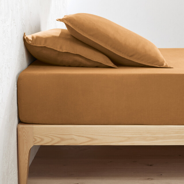 Linot 35cm High Washed Linen Fitted Sheet - image 1