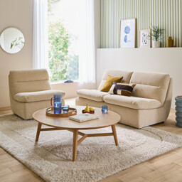 Yvan Oval Coffee Table in Oak Veneer - thumbnail 2