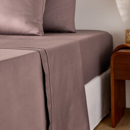 Opale Plain Cotton Satin 350 Thread Count Flat Sheet