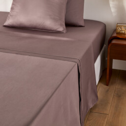 Opale Plain Cotton Satin 350 Thread Count Flat Sheet - thumbnail 2