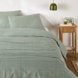 Lesia Checked 30% Recycled Cotton Duvet Cover Set with Rectangular Pillowcase