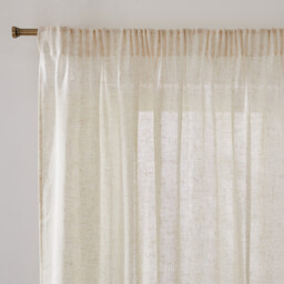 Aron Voile Panel in Polyester and Linen with Pencil Pleat and Wave - thumbnail 1