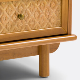 Orient Solid Pine and Cane Chest of Drawers - thumbnail 4