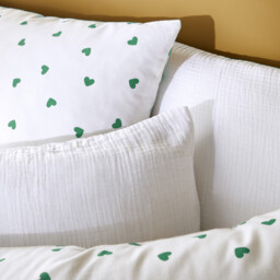 50% Recycled Cotton Duvet Cover Set with Rectangular Pillowcase.Scacco Green - thumbnail 3