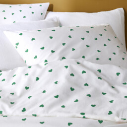 50% Recycled Cotton Duvet Cover Set with Rectangular Pillowcase.Scacco Green - thumbnail 2