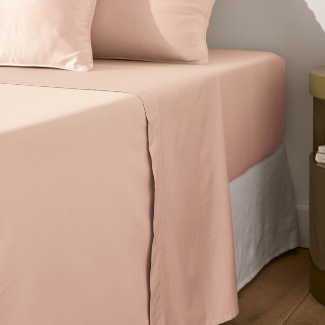 Opale Plain Cotton Satin 350 Thread Count Flat Sheet - image 1