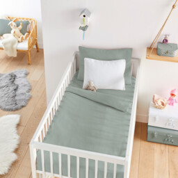 Fitted Sheet For Cot in Plain Cotton Muslin, Kumla - thumbnail 2