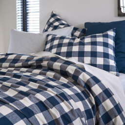 Aveiro Checked Gingham 100% Cotton Duvet Cover - thumbnail 3
