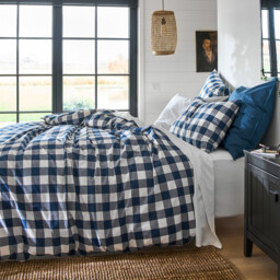 Aveiro Checked Gingham 100% Cotton Duvet Cover - thumbnail 2