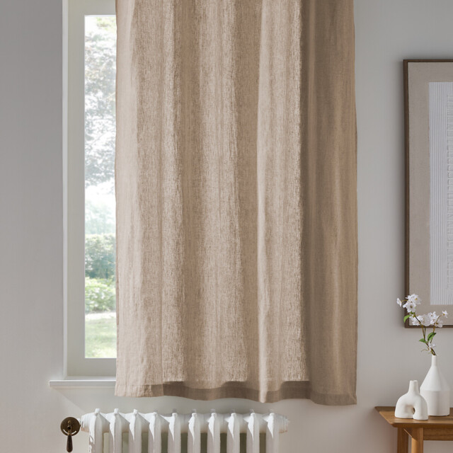 Onega Washed Linen Radiator Curtain with Eyelets - image 1