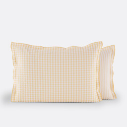 Cottage Yellow Cotton Seersucker Pillowcase - thumbnail 3