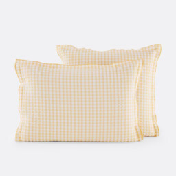 Cottage Yellow Cotton Seersucker Pillowcase - thumbnail 1
