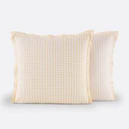 Cottage Yellow Cotton Seersucker Pillowcase - thumbnail 2