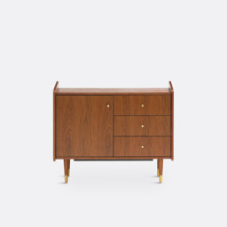 Ronda Walnut Veneer Vintage Small Sideboard - thumbnail 2