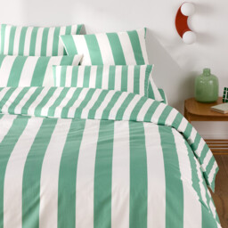 Hendaye Green Cotton Duvet Cover
