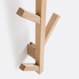 Anela Oak 8-Hook Wall-Mounted Coat Rack - thumbnail 3