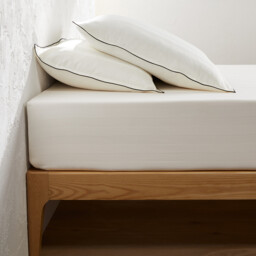 Victor Striped Washed Cotton Satin 300 Thread Count Fitted Sheet